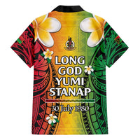 Vanuatu Independence Day Family Matching Off Shoulder Maxi Dress and Hawaiian Shirt Long God Yumi Stanap Happy 45th Anniversary LT14