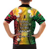 Vanuatu Independence Day Family Matching Puletasi and Hawaiian Shirt Long God Yumi Stanap Happy 45th Anniversary LT14 - Polynesian Pride