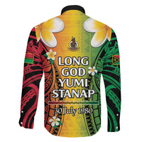 Vanuatu Independence Day Family Matching Puletasi and Hawaiian Shirt Long God Yumi Stanap Happy 45th Anniversary LT14 - Polynesian Pride