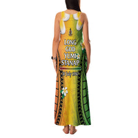 Vanuatu Independence Day Family Matching Tank Maxi Dress and Hawaiian Shirt Long God Yumi Stanap Happy 45th Anniversary LT14 - Polynesian Pride