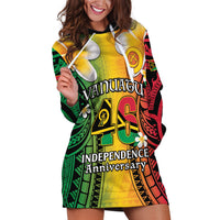 Vanuatu Independence Day Hoodie Dress Long God Yumi Stanap Happy 45th Anniversary LT14 Reggae - Polynesian Pride