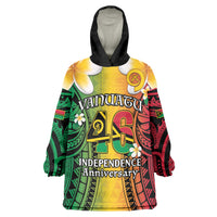 Vanuatu Independence Day Wearable Blanket Hoodie Long God Yumi Stanap Happy 45th Anniversary LT14