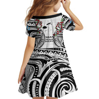 Fiji Day Family Matching Off Shoulder Short Dress and Hawaiian Shirt Happy 54 Years Of Independence Tapa Pattern White LT14 - Polynesian Pride