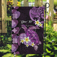 Personalised Aloha Hawaii Kauai Island Garden Flag Garden Isle Map Sea Turtle Plumeria LT14 Garden Flag Purple - Polynesian Pride