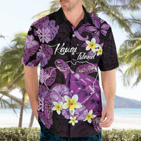 Personalised Aloha Hawaii Kauai Island Hawaiian Shirt Garden Isle Map Sea Turtle Plumeria LT14 - Polynesian Pride