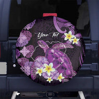 Personalised Aloha Hawaii Kauai Island Spare Tire Cover Garden Isle Map Sea Turtle Plumeria LT14 No hole Purple - Polynesian Pride