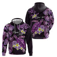 Personalised Aloha Hawaii Kauai Island Zip Hoodie Garden Isle Map Sea Turtle Plumeria LT14 - Polynesian Pride