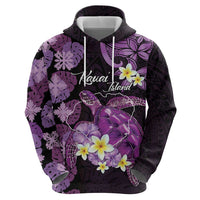 Personalised Aloha Hawaii Kauai Island Zip Hoodie Garden Isle Map Sea Turtle Plumeria LT14 - Polynesian Pride