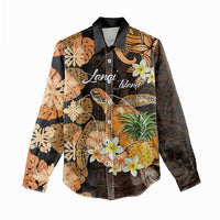 Personalised Aloha Hawaii Lanai Island Women Casual Shirt Pineapple Isle Map Sea Turtle Plumeria LT14 - Polynesian Pride