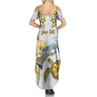 Personalised Aloha Hawaii Niihau Island Summer Maxi Dress Forbidden Isle Map Shell Lei