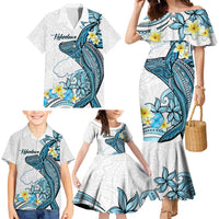 Personalised Aloha Hawaii Kahoolawe Island Family Matching Mermaid Dress and Hawaiian Shirt Target Isle Map With Humpback Whale LT14 - Polynesian Pride