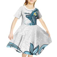 Personalised Aloha Hawaii Kahoolawe Island Kid Short Sleeve Dress Target Isle Map With Humpback Whale