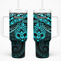 Matariki New Zealand Tumbler With Handle Maori New Year Tiki Turquoise Version