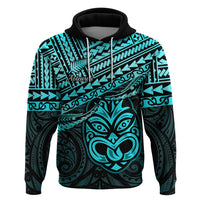 Custom Matariki New Zealand Hoodie Maori New Year Tiki Turquoise Version LT14 Pullover Hoodie Turquoise - Polynesian Pride