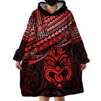 Personalised Matariki New Zealand Wearable Blanket Hoodie Maori New Year Tiki Red Version LT14 - Polynesian Pride