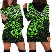 Matariki New Zealand Hoodie Dress Maori New Year Tiki Green Version LT14 - Polynesian Pride
