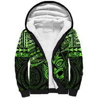 Matariki New Zealand Sherpa Hoodie Maori New Year Tiki Green Version LT14 Unisex Green - Polynesian Pride