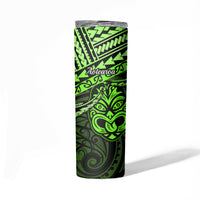 Matariki New Zealand Skinny Tumbler Maori New Year Tiki Green Version LT14 - Polynesian Pride