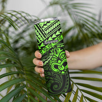Matariki New Zealand Skinny Tumbler Maori New Year Tiki Green Version LT14 - Polynesian Pride