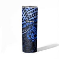 Matariki New Zealand Skinny Tumbler Maori New Year Tiki Blue Version LT14 - Polynesian Pride