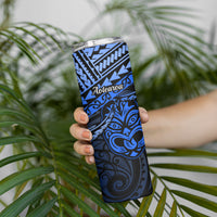 Matariki New Zealand Skinny Tumbler Maori New Year Tiki Blue Version LT14 - Polynesian Pride