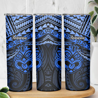 Matariki New Zealand Skinny Tumbler Maori New Year Tiki Blue Version LT14 - Polynesian Pride