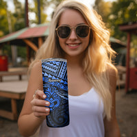 Matariki New Zealand Skinny Tumbler Maori New Year Tiki Blue Version LT14 - Polynesian Pride
