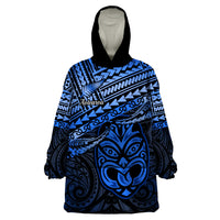 Matariki New Zealand Wearable Blanket Hoodie Maori New Year Tiki Blue Version LT14 One Size Blue - Polynesian Pride
