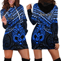 Personalised Matariki New Zealand Hoodie Dress Maori New Year Tiki Blue Version LT14 - Polynesian Pride