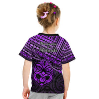 Matariki New Zealand Kid T Shirt Maori New Year Tiki Purple Version LT14 - Polynesian Pride