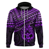 Custom Matariki New Zealand Hoodie Maori New Year Tiki Purple Version LT14 Zip Hoodie Purple - Polynesian Pride