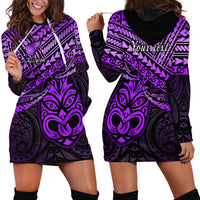 Personalised Matariki New Zealand Hoodie Dress Maori New Year Tiki Purple Version LT14 - Polynesian Pride
