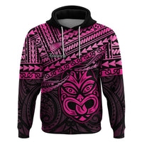 Custom Matariki New Zealand Hoodie Maori New Year Tiki Pink Version LT14 Pullover Hoodie Pink - Polynesian Pride