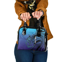 Personalised Polynesia Blue Marlin Fishing Shoulder Handbag Marlin Anchor Tattoo Polynesian Pattern