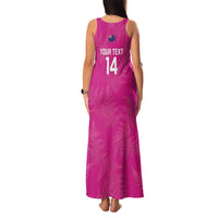 Custom New Zealand Silver Fern Rugby Family Matching Tank Maxi Dress and Hawaiian Shirt Go Aotearoa - Pink Version LT14 - Polynesian Pride