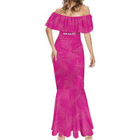 Custom New Zealand Silver Fern Rugby Mermaid Dress Go Aotearoa - Pink Version LT14 - Polynesian Pride