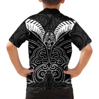 Kia Kaha Te Reo Maori Family Matching Off Shoulder Maxi Dress and Hawaiian Shirt Aotearoa Hei Tiki With Hongi LT14 - Polynesian Pride