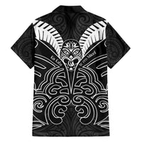 Kia Kaha Te Reo Maori Family Matching Off Shoulder Short Dress and Hawaiian Shirt Aotearoa Hei Tiki With Hongi LT14 - Polynesian Pride
