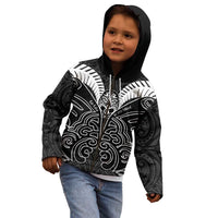 Kia Kaha Te Reo Maori Kid Hoodie Aotearoa Hei Tiki With Hongi LT14 - Polynesian Pride