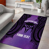 Personalised New Zealand Suffrage Day Area Rug Maori Tattoo Galaxy Vibe - Polynesian Pride
