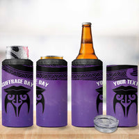 Personalised New Zealand Suffrage Day 4 in 1 Can Cooler Tumbler Maori Tattoo Galaxy Vibe LT14 - Polynesian Pride