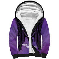 Personalised New Zealand Suffrage Day Sherpa Hoodie Maori Tattoo Galaxy Vibe LT14 Unisex Purple - Polynesian Pride