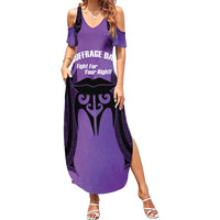 Personalised New Zealand Suffrage Day Summer Maxi Dress Maori Tattoo Galaxy Vibe LT14 Women Purple - Polynesian Pride