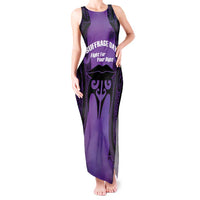 Personalised New Zealand Suffrage Day Tank Maxi Dress Maori Tattoo Galaxy Vibe LT14 Women Purple - Polynesian Pride