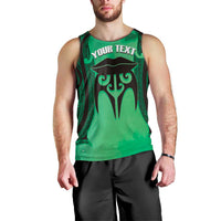 Personalised Moko Kauae New Zealand Men Tank Top Maori Chin Tattoo Green LT14 - Polynesian Pride