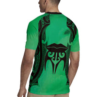 Personalised Moko Kauae New Zealand Rugby Jersey Maori Chin Tattoo Green LT14 - Polynesian Pride