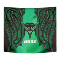 Personalised Moko Kauae New Zealand Tapestry Maori Chin Tattoo Green LT14 - Polynesian Pride