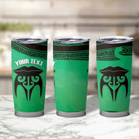 Personalised Moko Kauae New Zealand Tumbler Cup Maori Chin Tattoo Green LT14 - Polynesian Pride