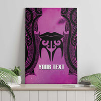 Personalised Moko Kauae New Zealand Canvas Wall Art Maori Chin Tattoo Pink LT14 - Polynesian Pride