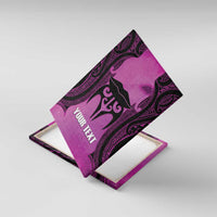 Personalised Moko Kauae New Zealand Canvas Wall Art Maori Chin Tattoo Pink LT14 With Frame Pink - Polynesian Pride